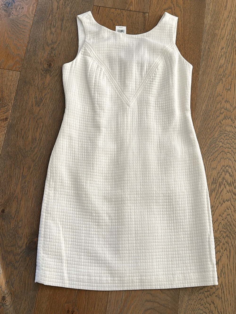 Banana Republic White Textured Sleeveless Sheath Dress